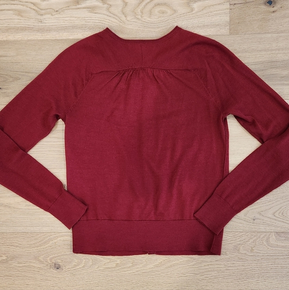 Deep Red Cardigan with Bow - Picture 4 of 4